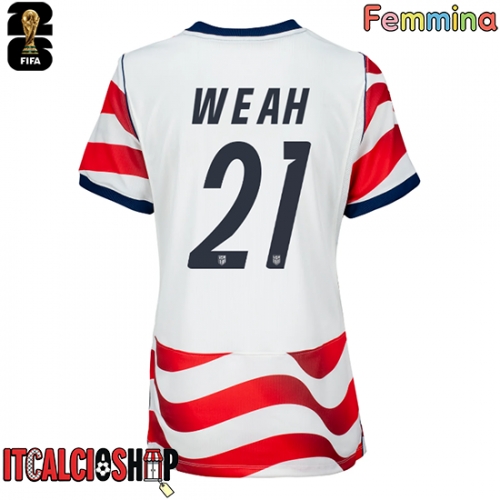 Stati Uniti Timothy Weah #21 Prima Maglia Femmina Mondiali 2026 Manica Corta